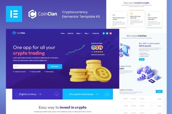 CoinClan elementor Template Kits